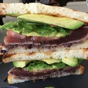 Gluten-free ahi tuna sandwich from Atrio Wine Bar & Restaurant